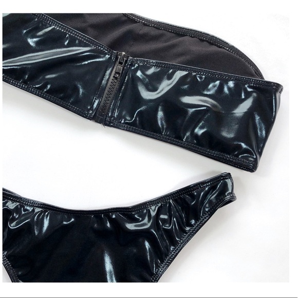 NWT Hot Girl | Bandeau Faux Leather thong Bikini - Picture 6 of 7